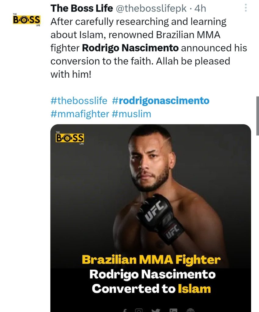 Famous Brazilian MMA Fighter Embraces Islam