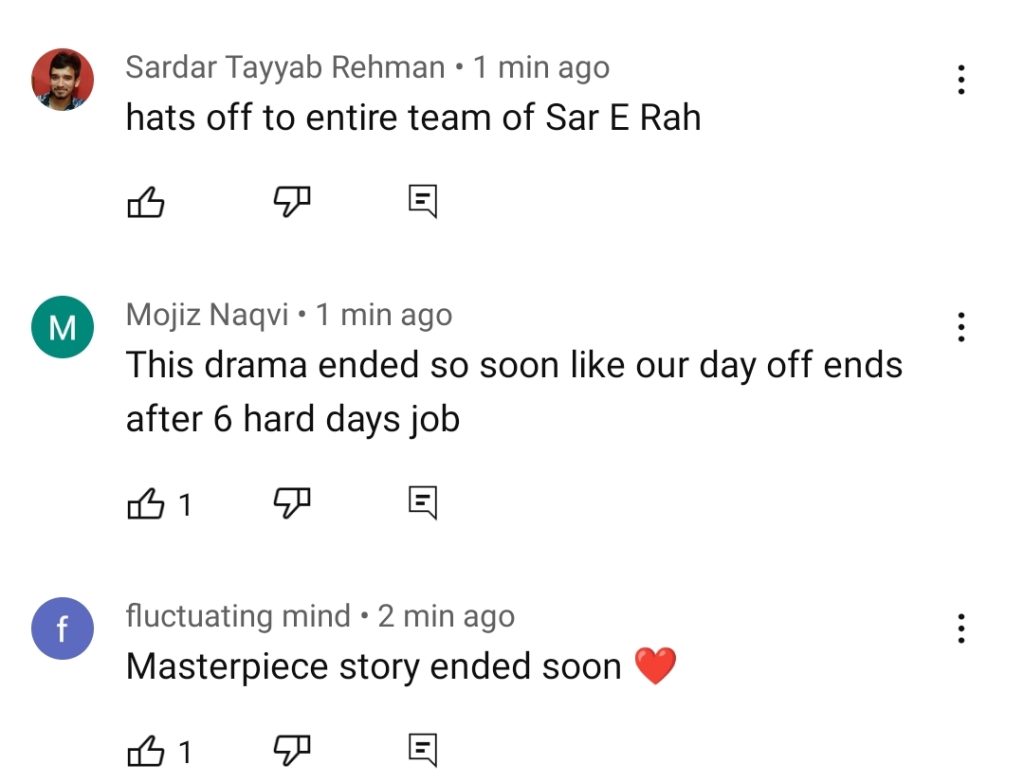 Sar-e-Rah Last Episode Public Reaction