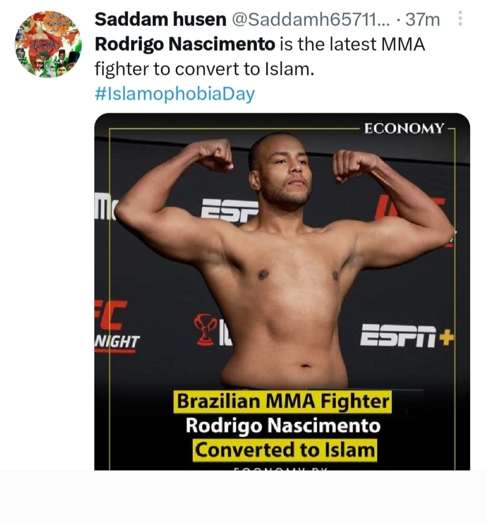 Famous Brazilian MMA Fighter Embraces Islam