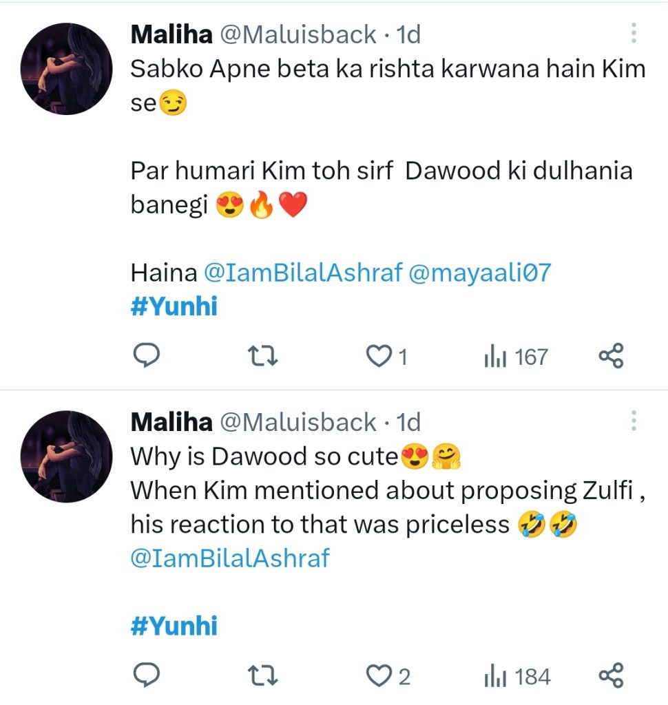 Fans Are Loving Maya Ali & Bilal Ashraf's Chemistry in Yunhi