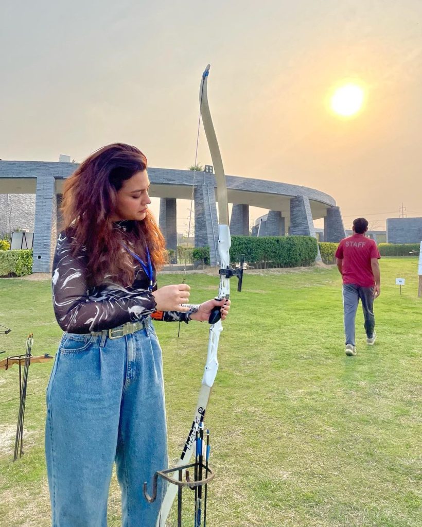 Zara Noor Abbas Learns Archery