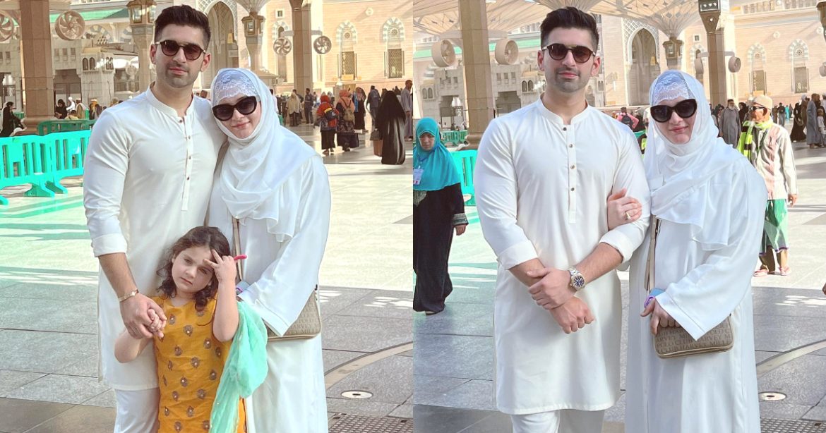 Aiman Khan and Muneeb Clicks with Their Daughter From Madina