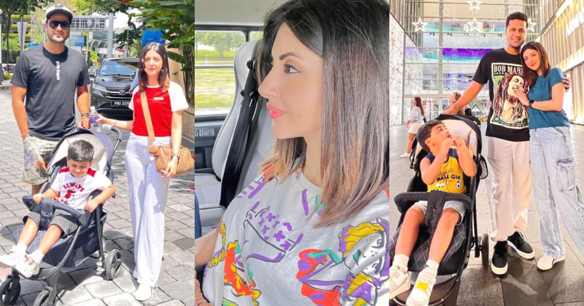 Fabulous Clicks Of Moomal Khalid With Her Husband & Son From Malaysia