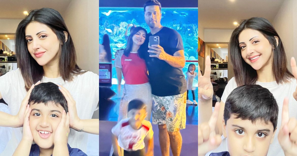 Latest Clicks Of Moomal Khalid With Her Husband & Son From Malaysia