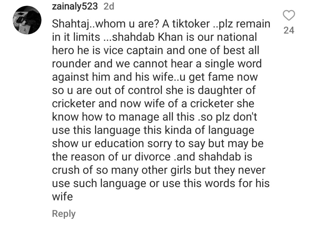 TikToker Shahtaj Khan Faces Backlash After Mocking Shadab Khan Wife's Hijab