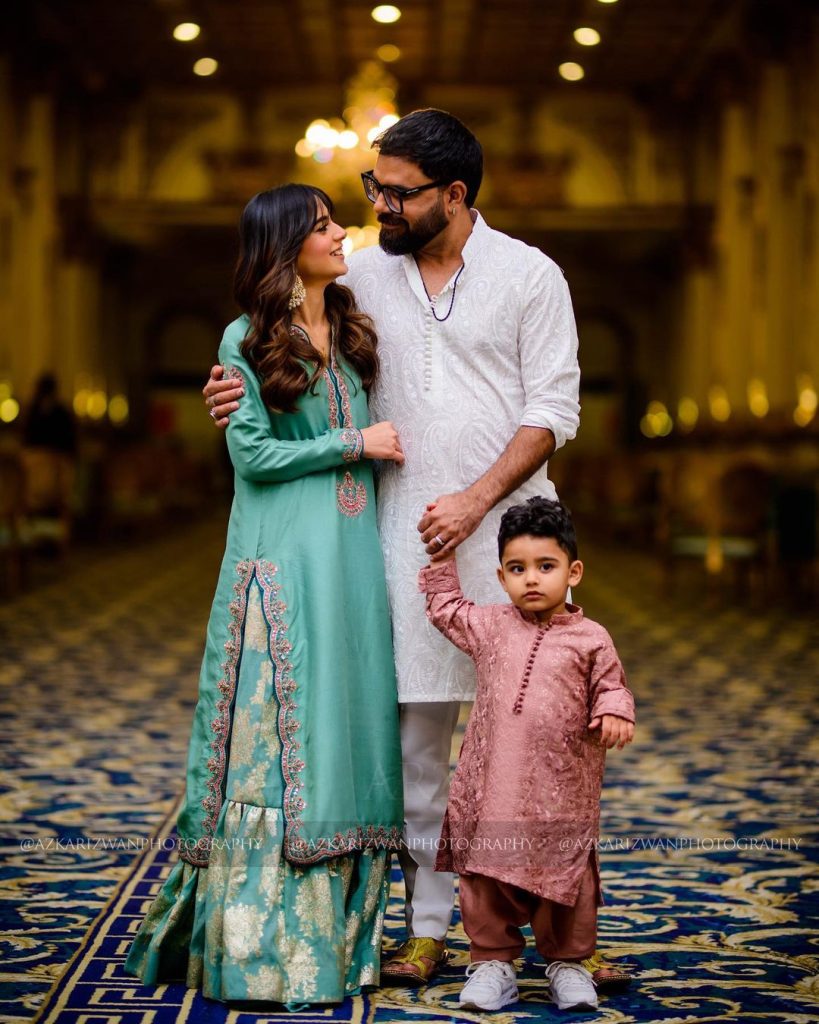 Iqra Aziz And Yasir Hussain With Son Kabir At A Wedding In Lahore