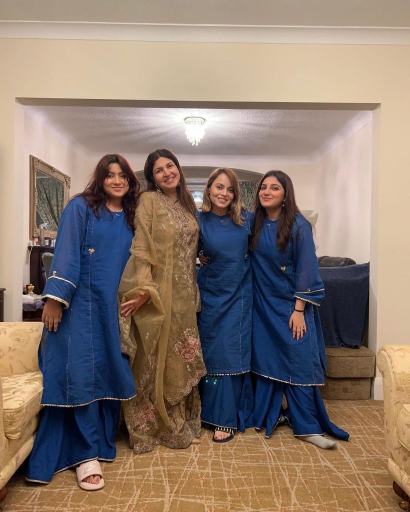 Shagufta Ijaz With Daughters on Eid