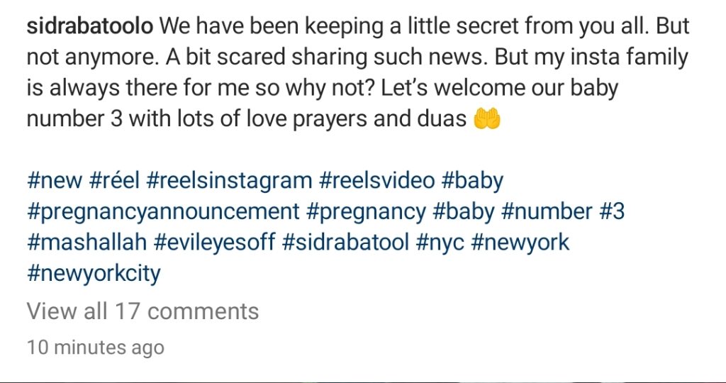 Sidra Batool Shares Her Pregnancy News With Fans