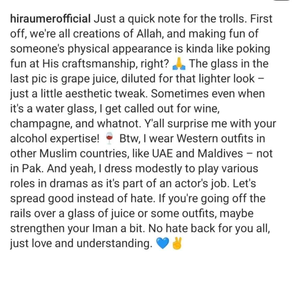 Hira Umer's Reply To Haters Regarding Her Bold Dressing