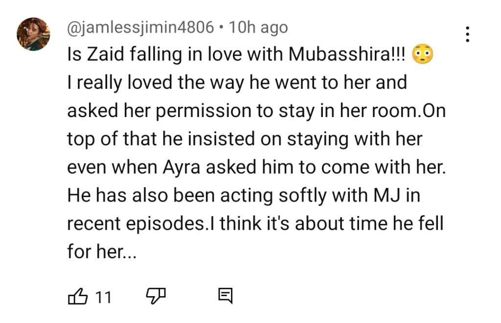 Mein Episode 23- Zaid's Tilt Towards Mubashira Excites Fans