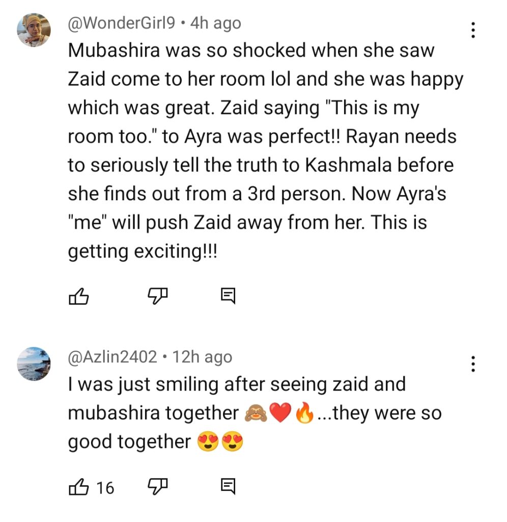 Mein Episode 23- Zaid's Tilt Towards Mubashira Excites Fans