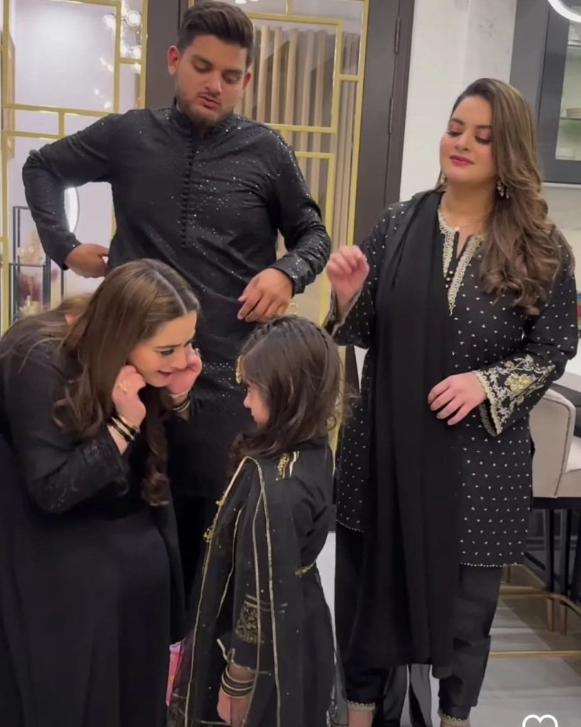 Aiman Khan Twins With Baby Amal Muneeb In Black