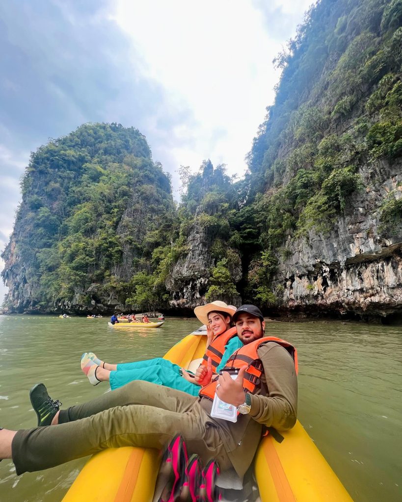 Iqra Kanwal And Areeb Pervaiz Honeymoon Clicks From Thailand
