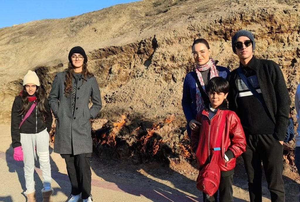 Nadia Hussain Enjoys Winter Vacations With Kids In Baku
