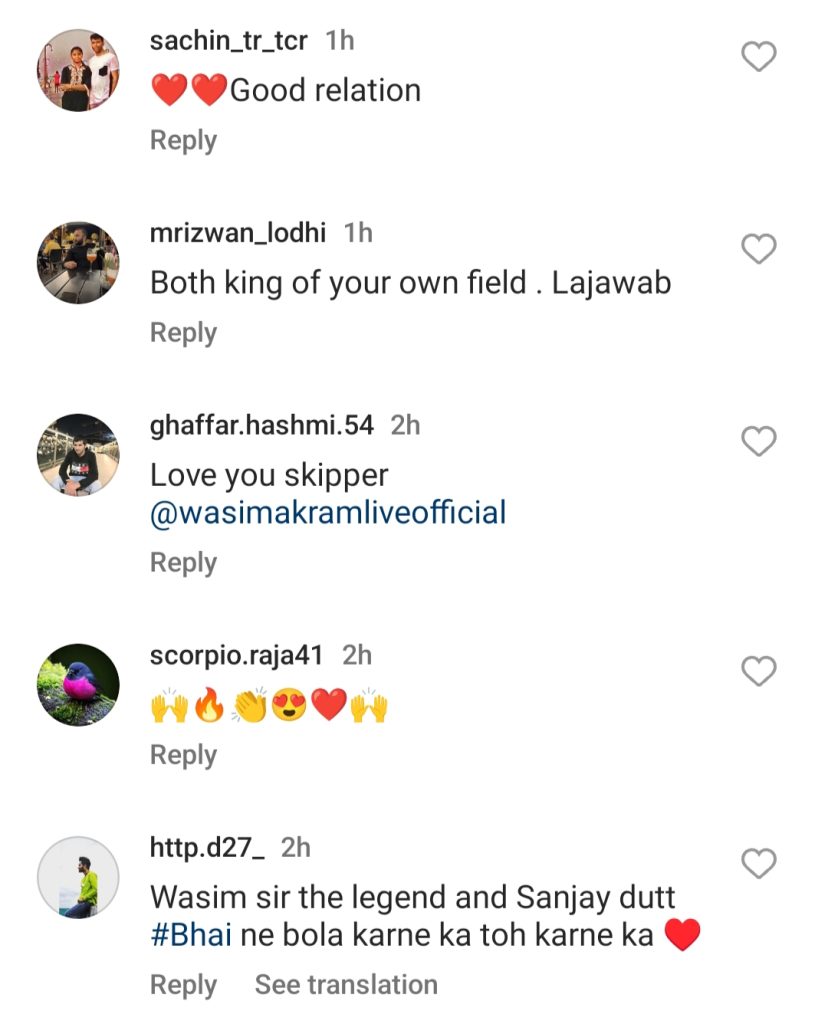 Fans Love Camaraderie Between Wasim Akram And Sanjay Dutt