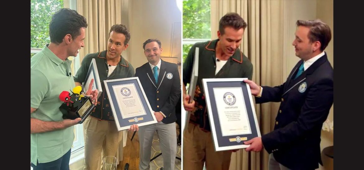 Deadpool and Wolverine actors Ryan Reynolds and Hugh Jackman receive two Guinness Records.