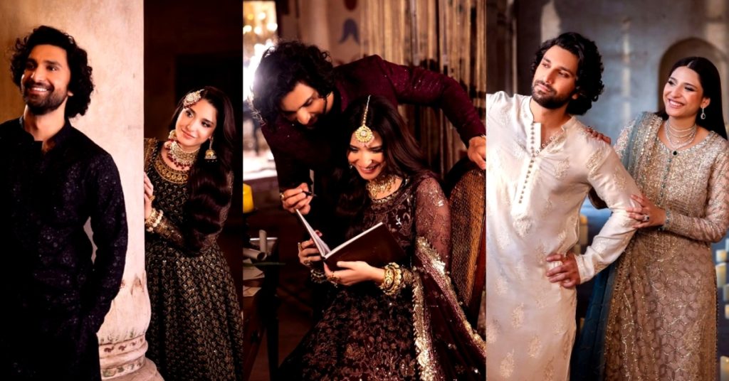 Ahad Raza Mir and Ramsha Khan Featured In Asim Jofa's Latest Collection