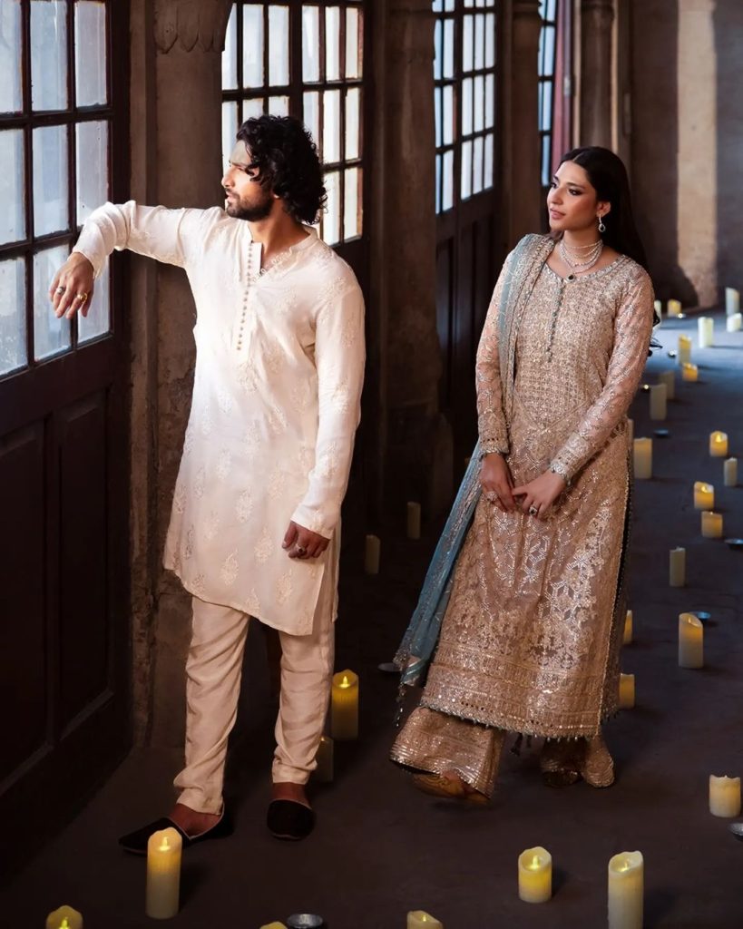 Ahad Raza Mir and Ramsha Khan Featured In Asim Jofa's Latest Collection