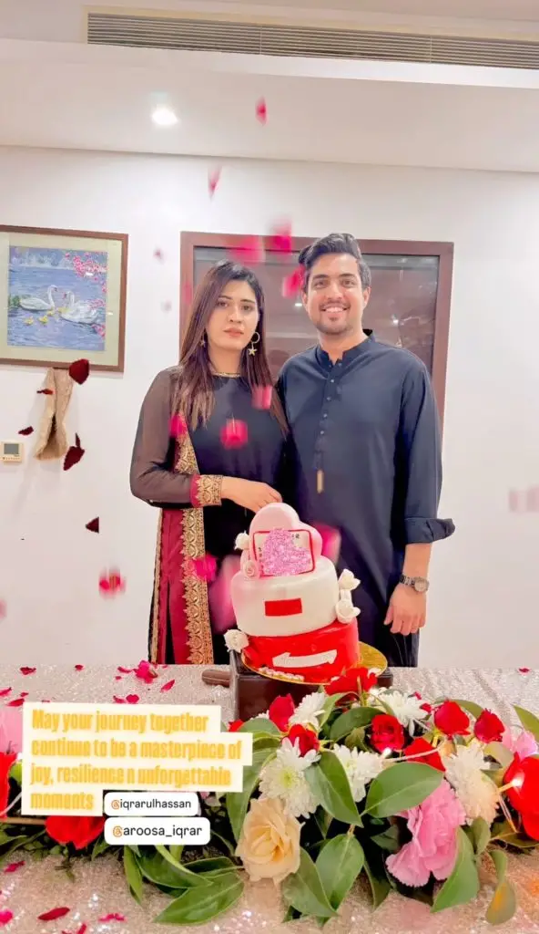 Iqrar Ul Hassan and Aroosa Khan Celebrate Wedding Anniversary