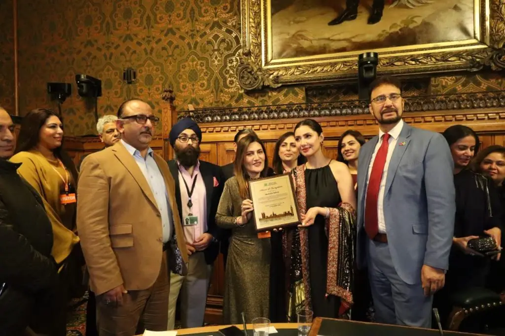 Mahira Khan Honoured By The UK Parliament