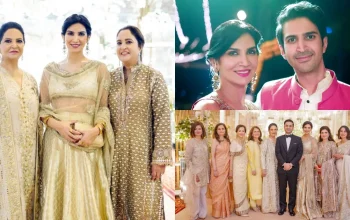 tahira-syed-with-her-children-at-a-family-wedding