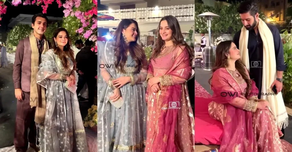 aiman-khan-and-minal-khan-spotted-at-a-family-wedding