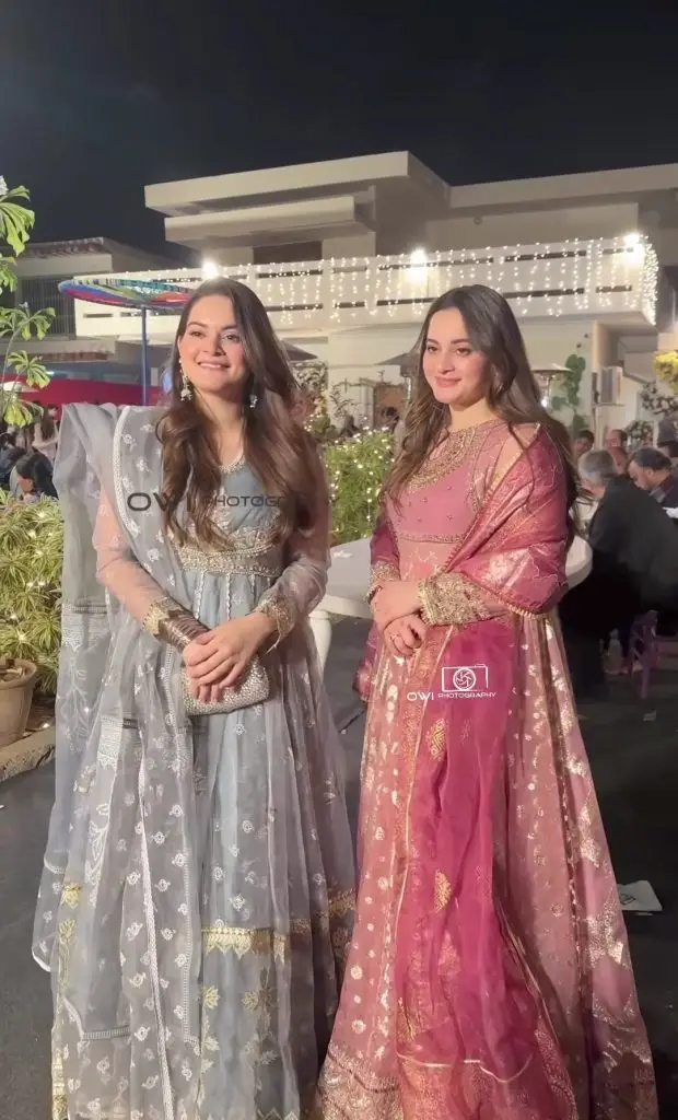 Aiman Khan and Minal Khan Spotted At a Family Wedding