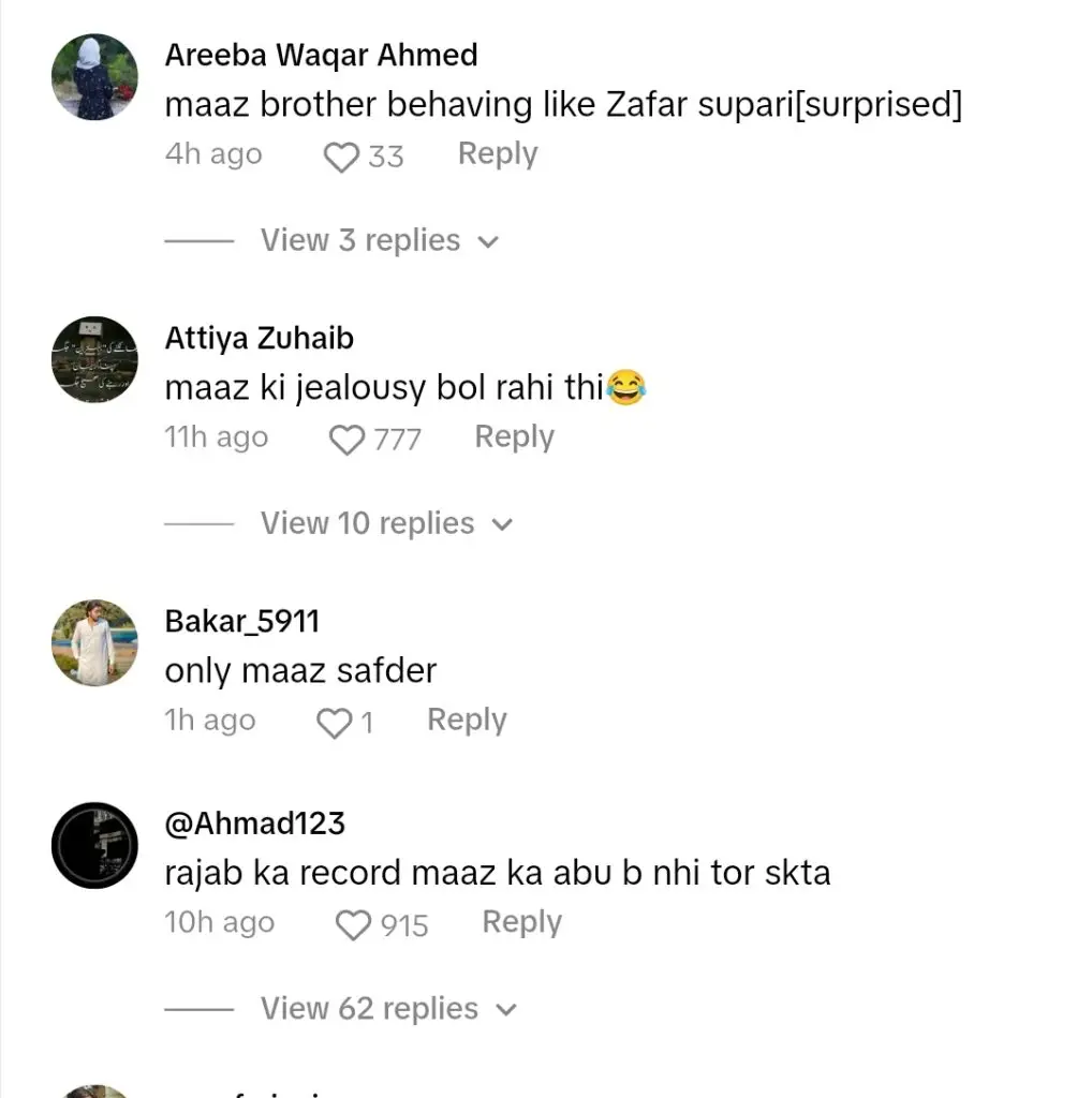 Maaz Safder Trolled for Copying Rajab Butt