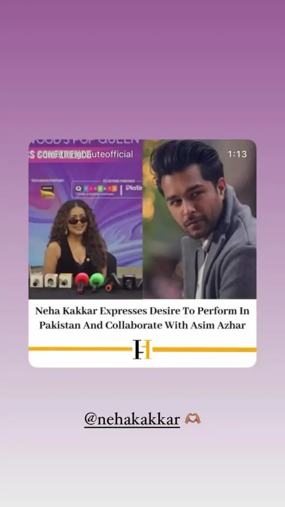 Neha Kakkar Expresses Love For Pakistanis & Asim Azhar