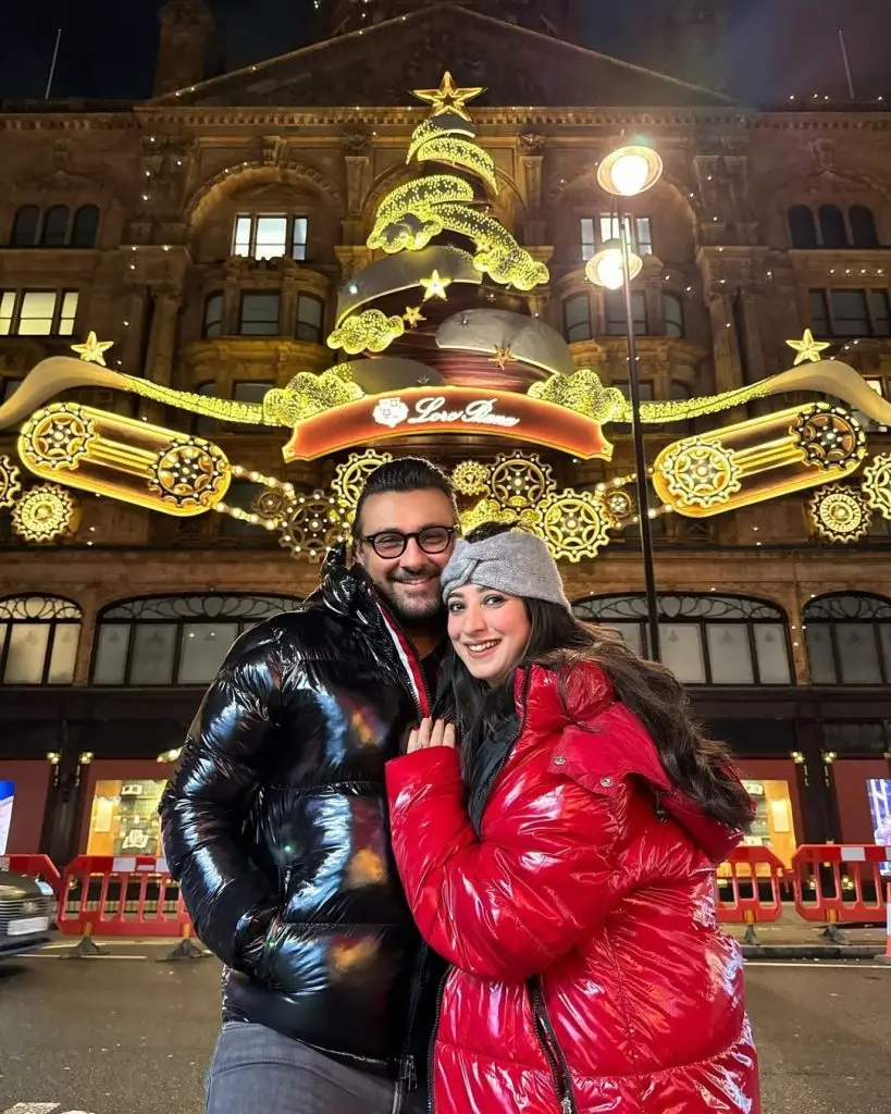 Mariyam Nafees Pictures with Husband from London