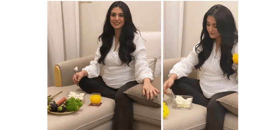 Sarah Khan Pregnancy Work Out Poses With Baby Bump
